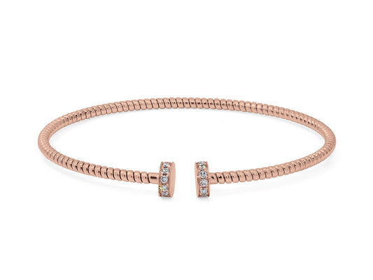 Skinny Tubogas Nail Head Bracelet in 18K Rose Gold, by Beladora