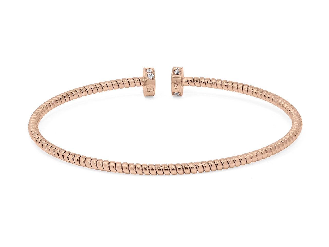 Skinny Tubogas Nail Head Bracelet in 18K Rose Gold, by Beladora