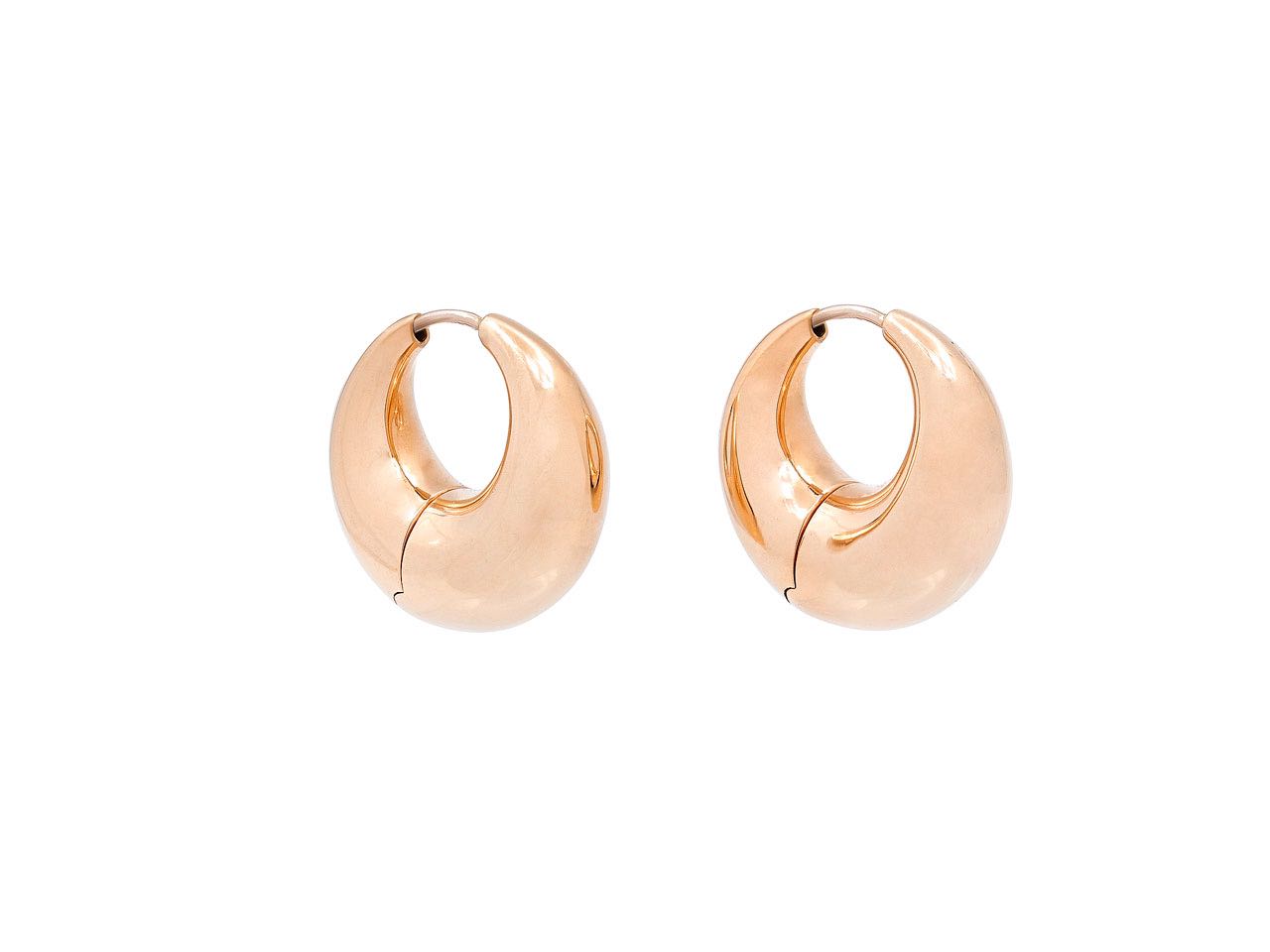 Crescent Hoop Earrings in 18K Rose Gold, Small, by Beladora