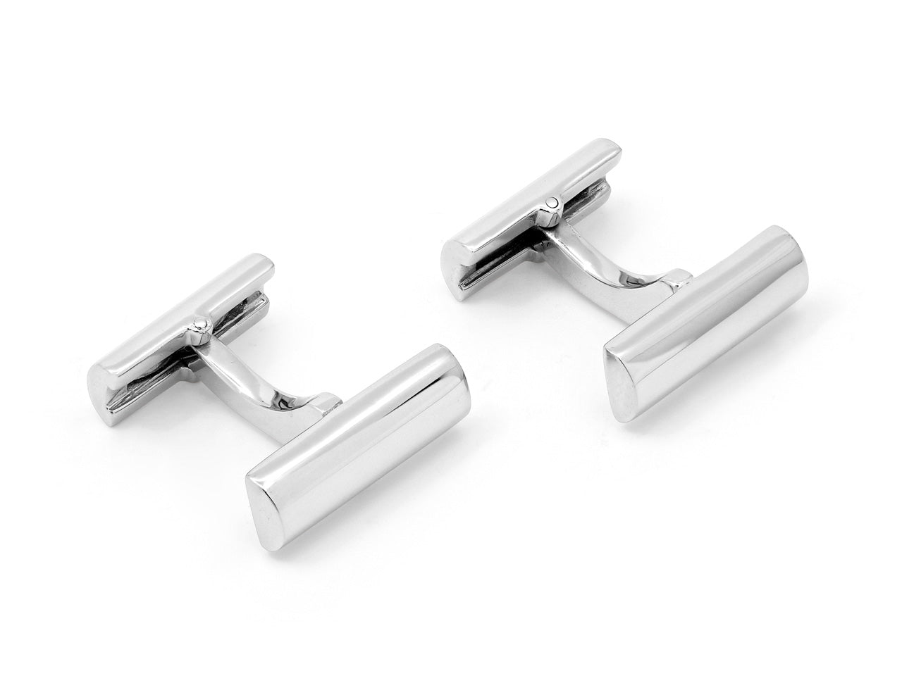 Bar Cufflinks in 18K White Gold