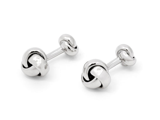 Knot Cufflinks in 18K White Gold