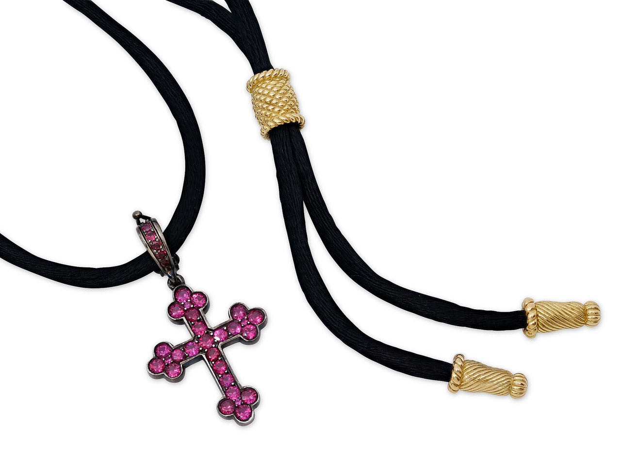 Cynthia Bach Ruby Cross in Blackened Platinum