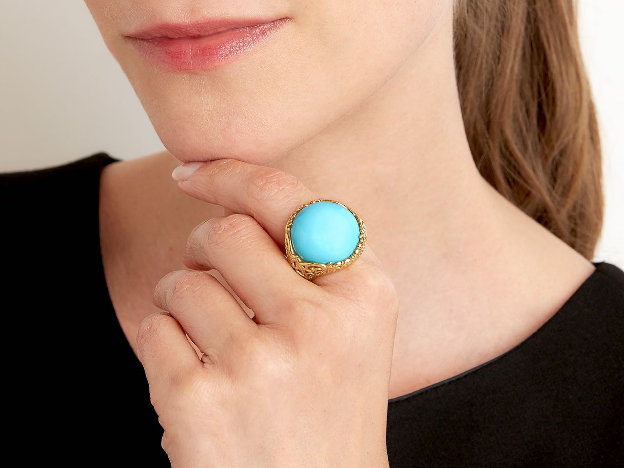 Cynthia Bach Turquoise Ring in 18K Gold