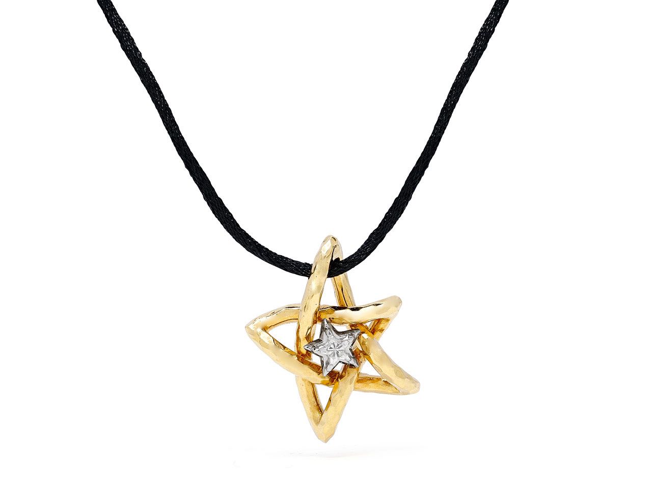 Henry Dunay Diamond Star Pendant in 18K Yellow Gold