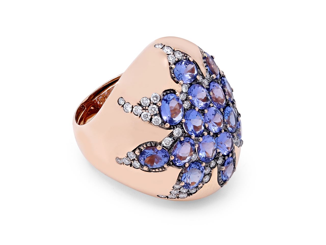 Tanzanite and Diamond Ring in 18K Rose Gold