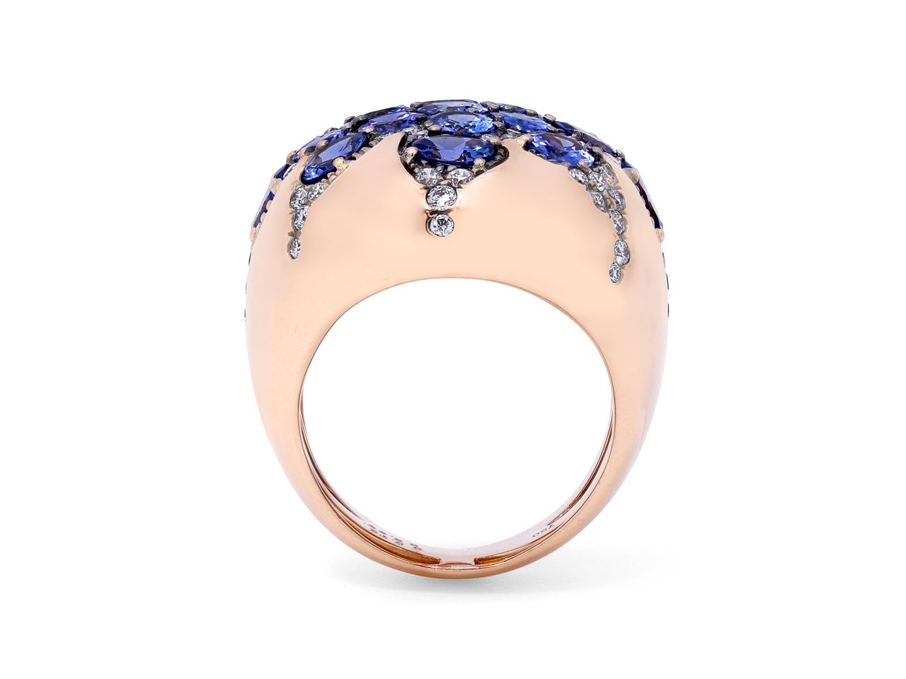 Tanzanite and Diamond Ring in 18K Rose Gold