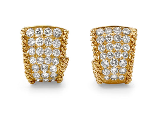 Flared Diamond Earrings in 18K Gold