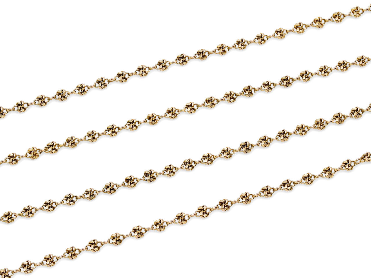 Antique Victorian Long Gold Chain, 57.5 Inches, in 14K