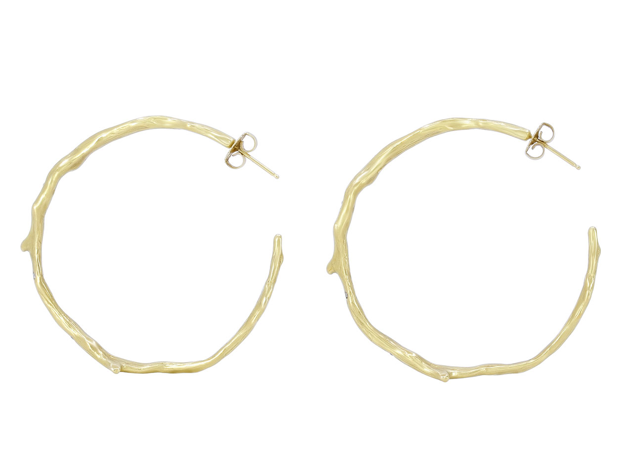 Hoop Earrings, with Diamonds, in 18K Gold, by Ippolita