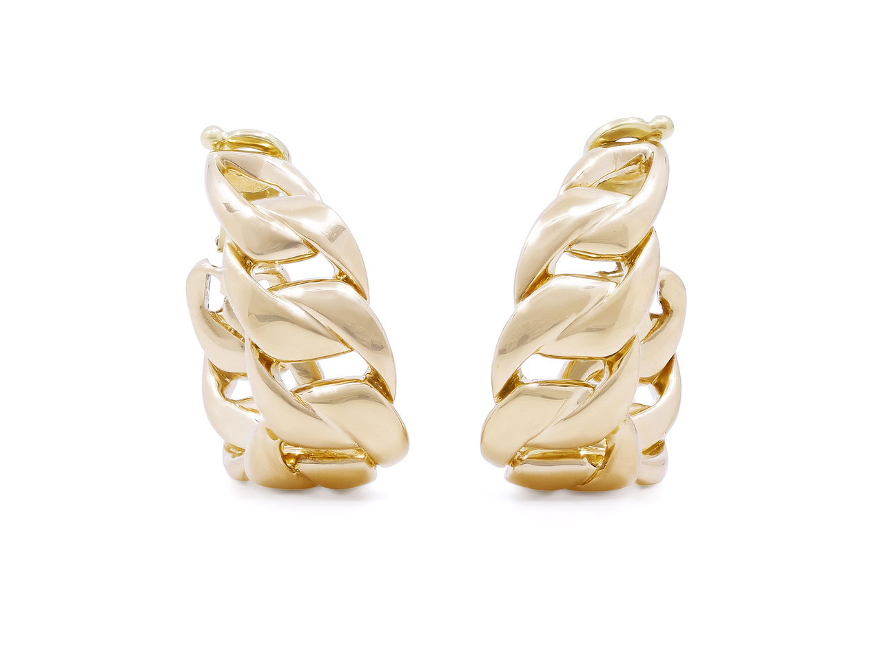 Cartier Curb Link Hoop Earrings in 18K Gold