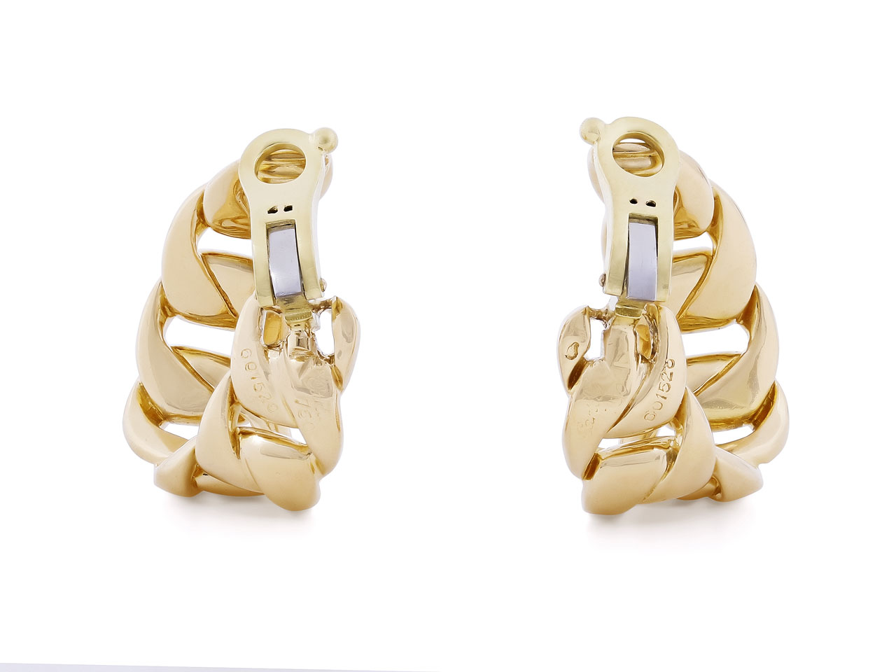 Cartier Curb Link Hoop Earrings in 18K Gold