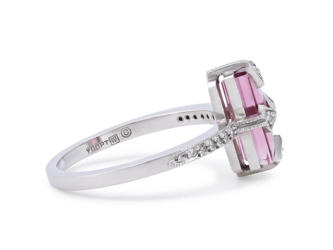 Cathy Waterman Pink Tourmaline and Diamond Ring in Platinum