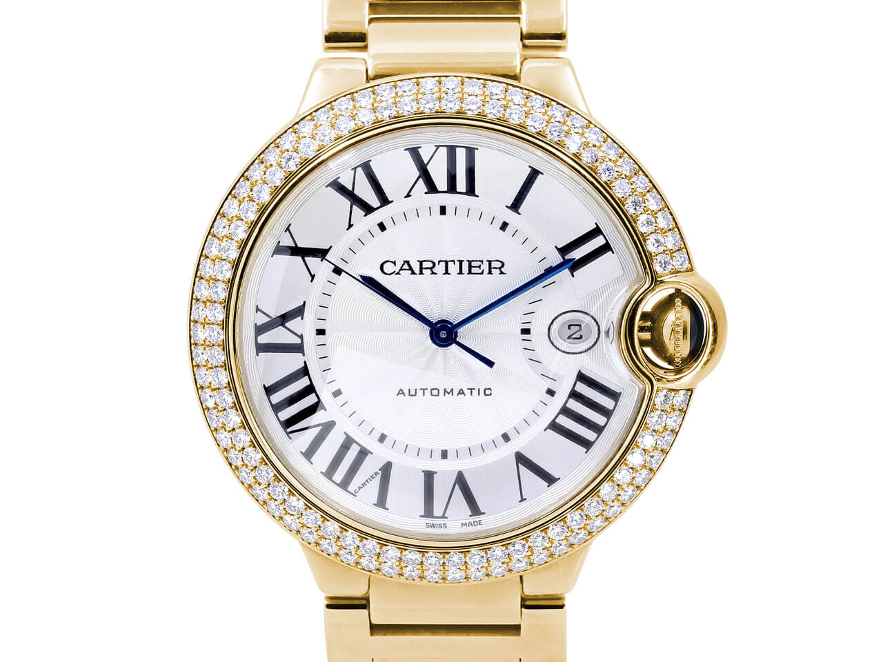 Cartier 'Ballon Bleu' Diamond Watch in 18K Yellow Gold, 42mm