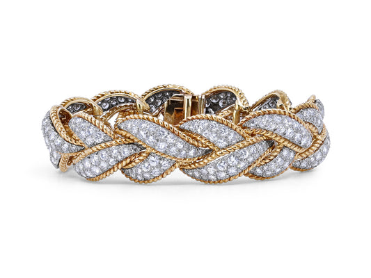 Mid-Century Diamond Bracelet in 18K Yellow Gold