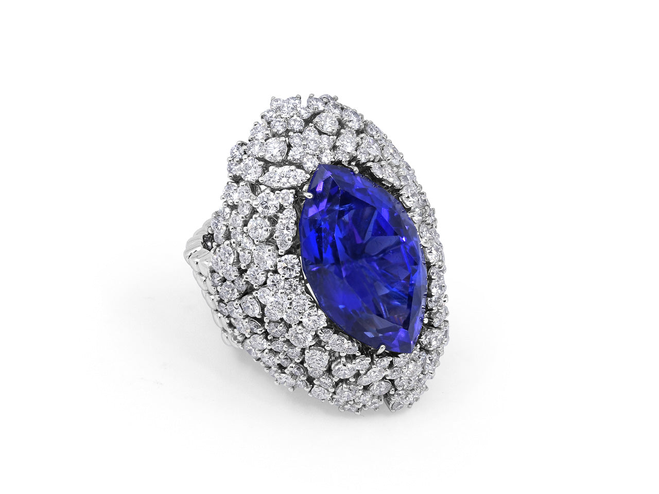 Roberto Coin 22.81 carat Tanzanite and Diamond Ring in 18K White Gold