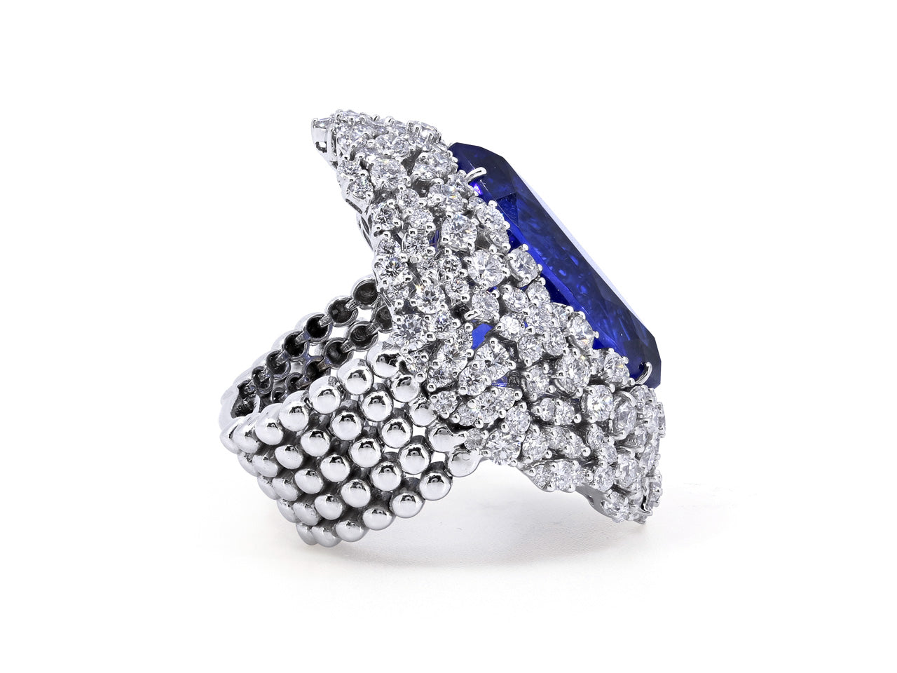 Roberto Coin 22.81 carat Tanzanite and Diamond Ring in 18K White Gold