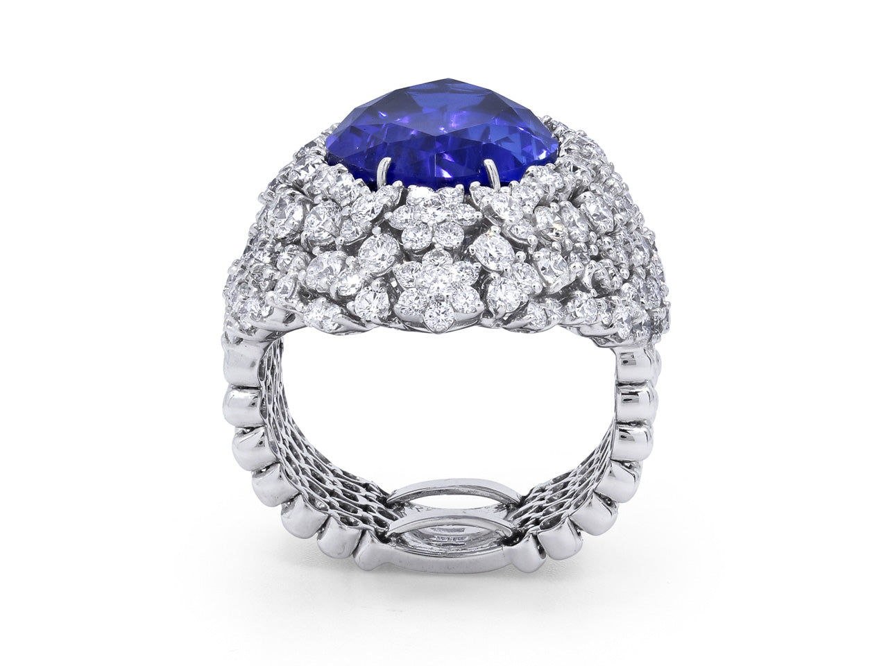 Roberto Coin 22.81 carat Tanzanite and Diamond Ring in 18K White Gold