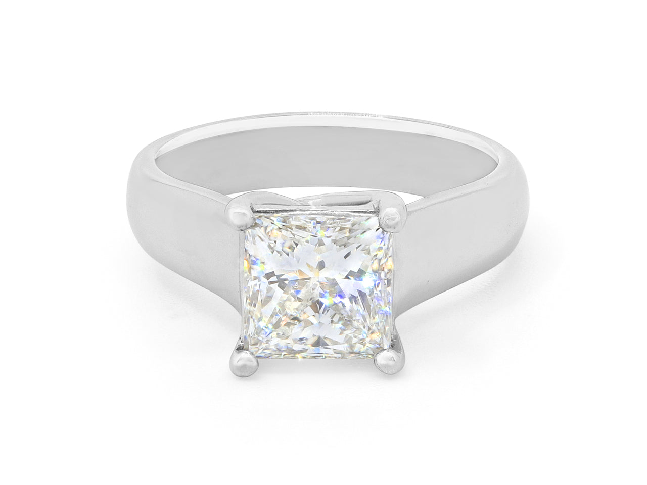 Princess-Cut Diamond, 2.08 Carat G/VS2, Solitaire Ring in Platinum