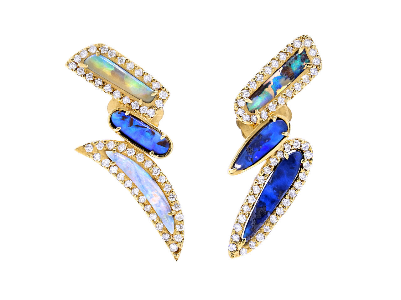 Kimberly McDonald Opal and Diamond Earrings in 18K Gold