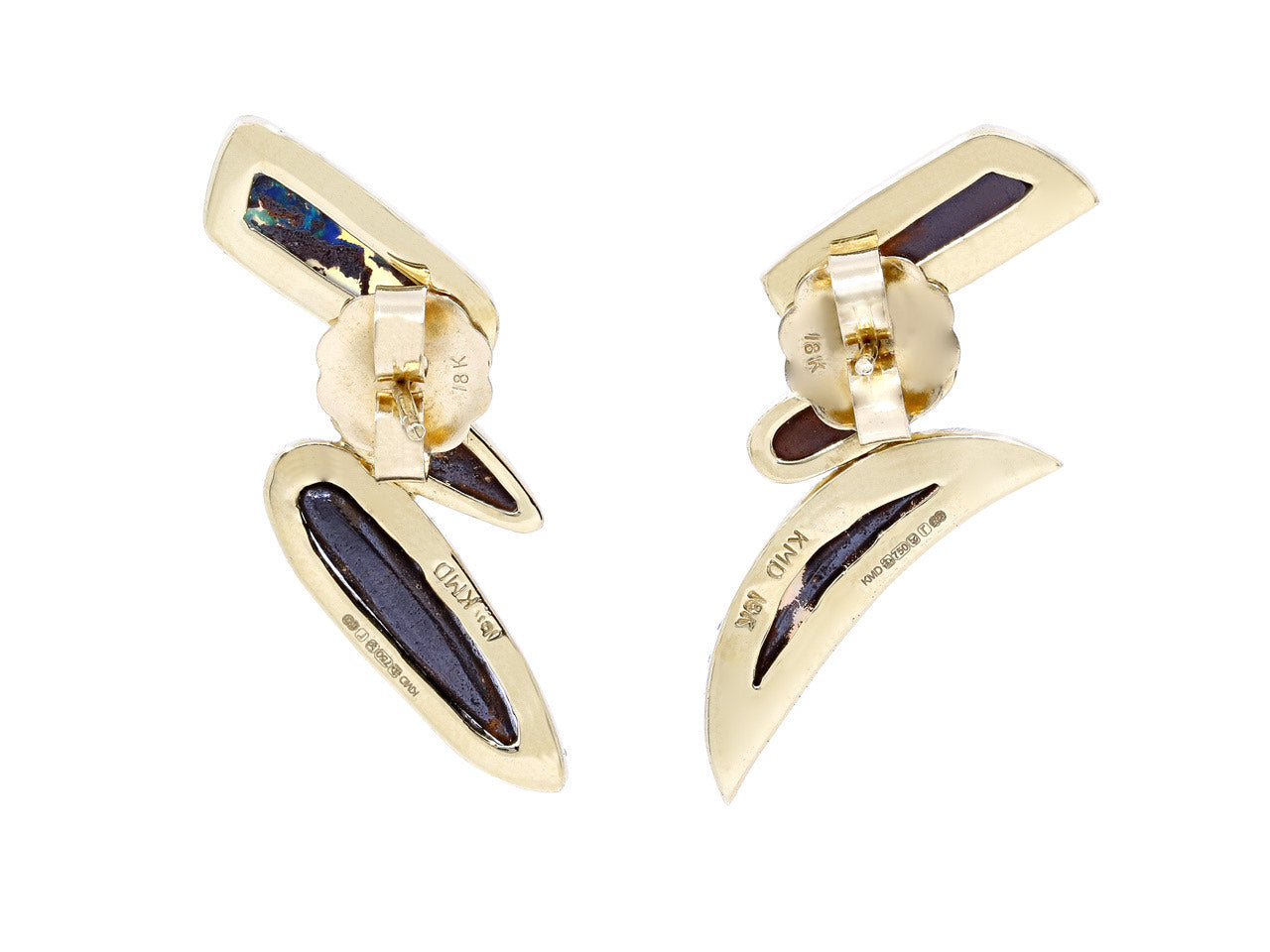 Kimberly McDonald Opal and Diamond Earrings in 18K Gold