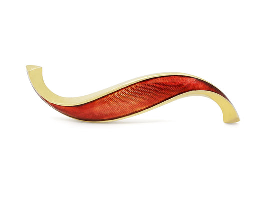 De Vroomen Enamel Swirl Brooch in 18K Gold