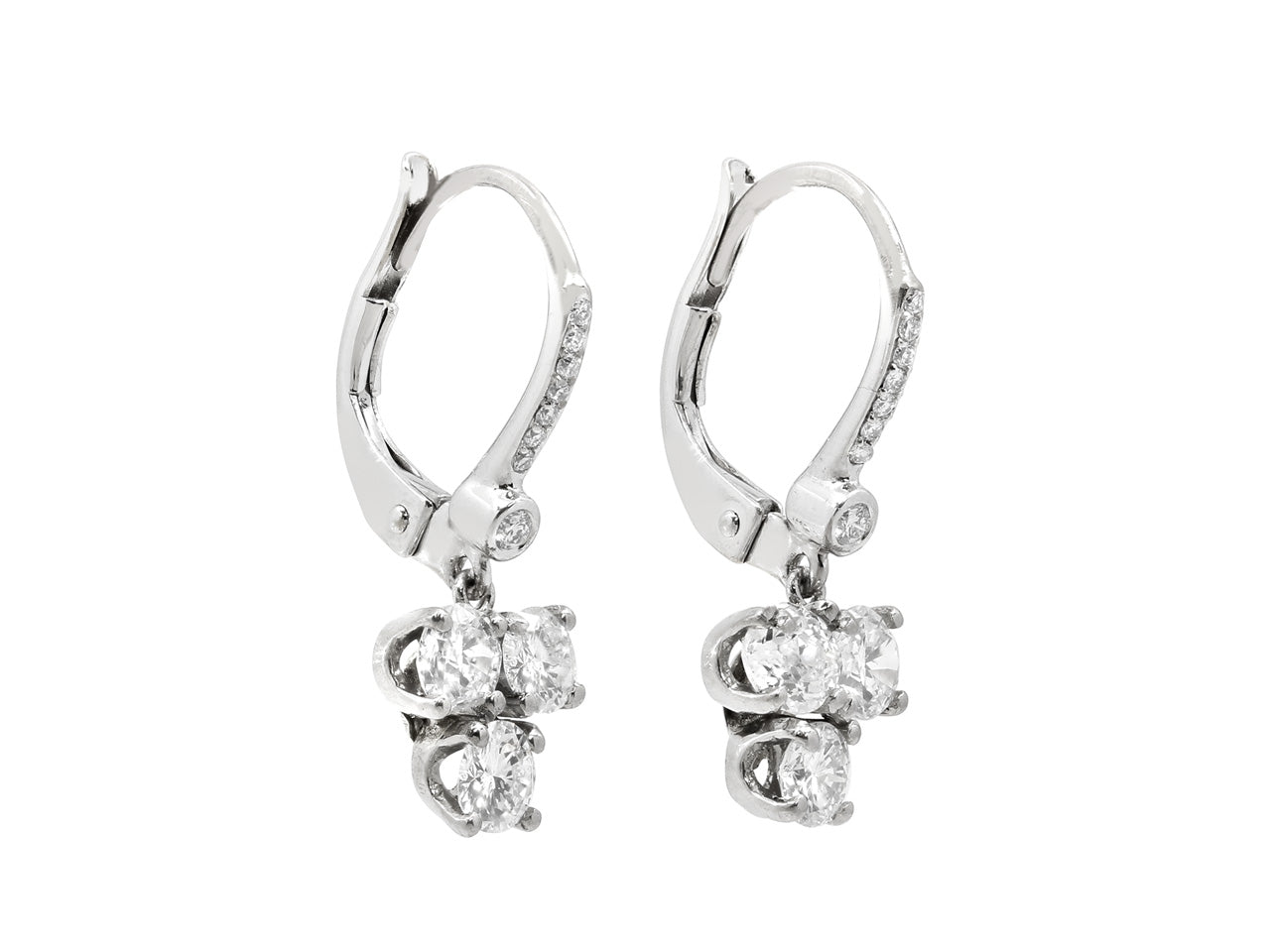 Beladora 'Bespoke' Diamond Drop Earrings in 18K White Gold