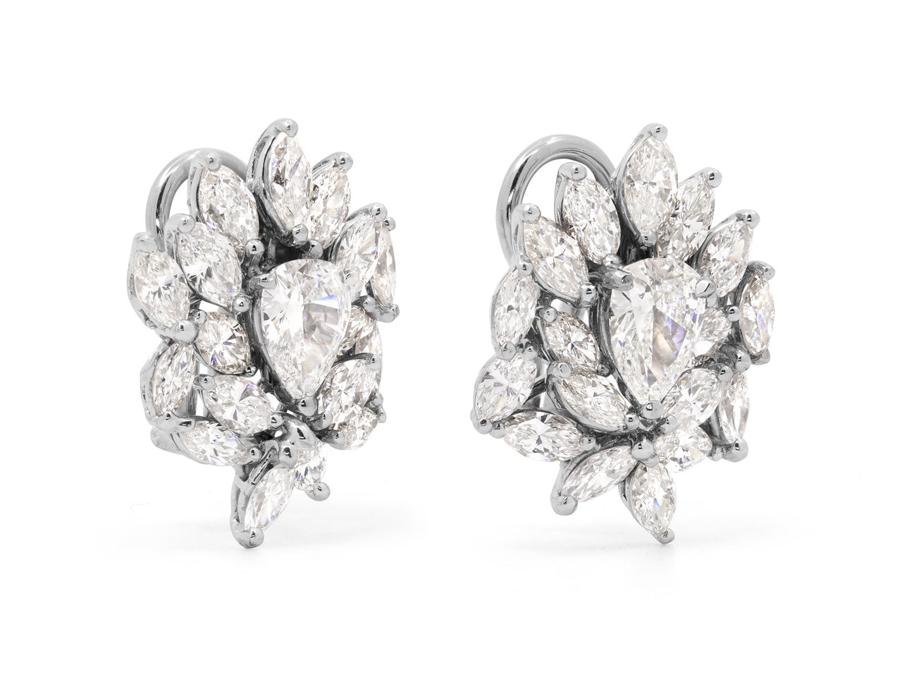 Diamond Cluster Tops Earrings in Platinum