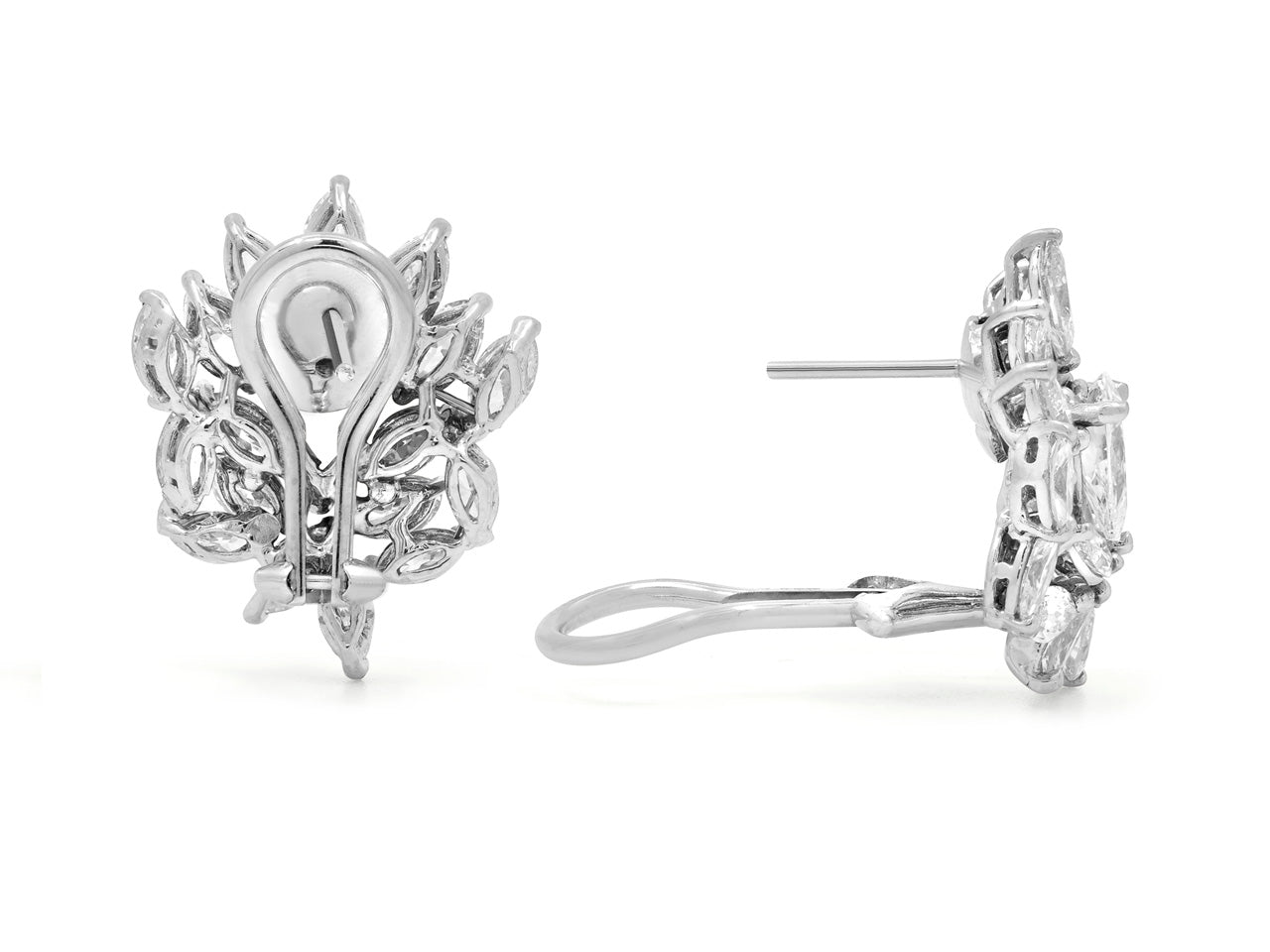 Diamond Cluster Tops Earrings in Platinum