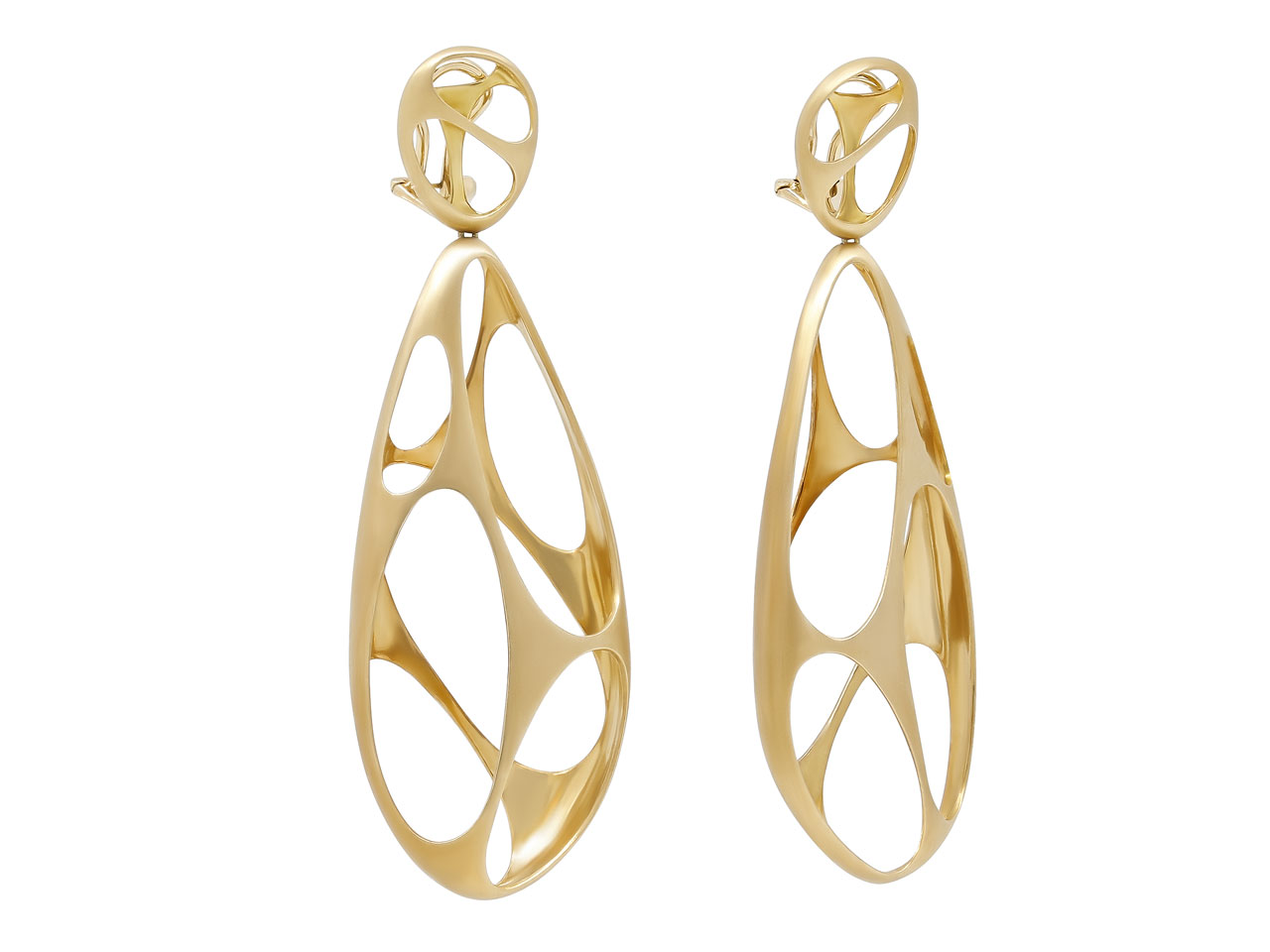 Modernist Drop Earrings in 18K Gold