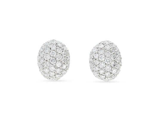 Rhonda Faber Green Diamond Stud Earrings in Platinum