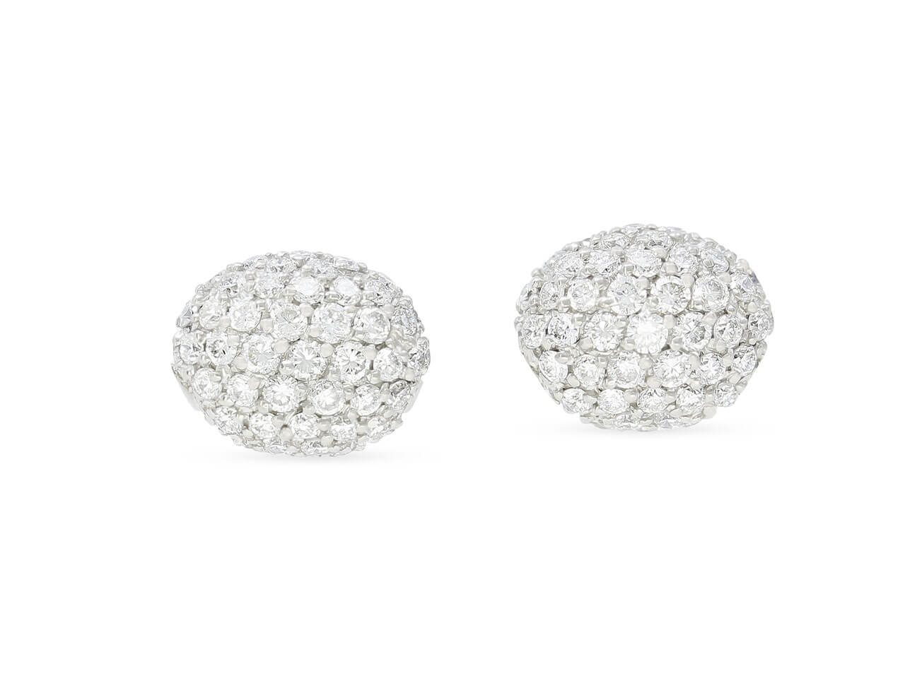 Rhonda Faber Green Diamond Stud Earrings in Platinum