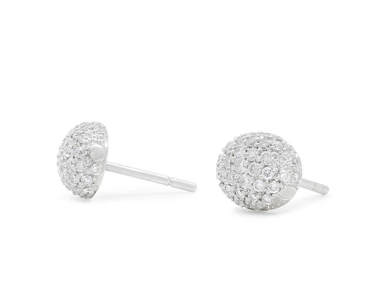 Rhonda Faber Green Diamond Stud Earrings in Platinum