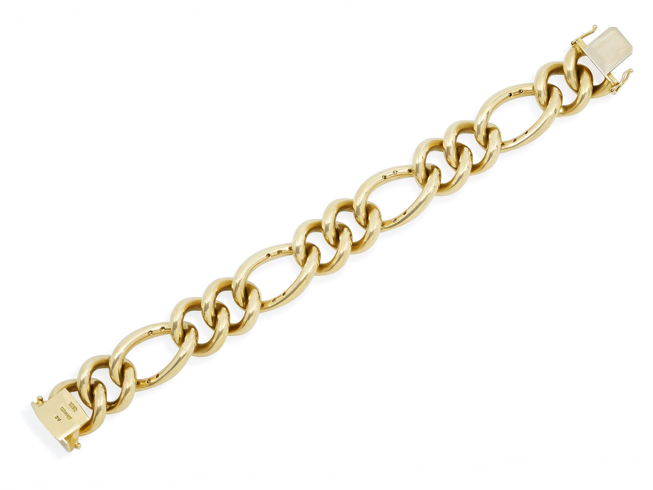 Curb Link Bracelet, with Diamonds, in 18K Gold