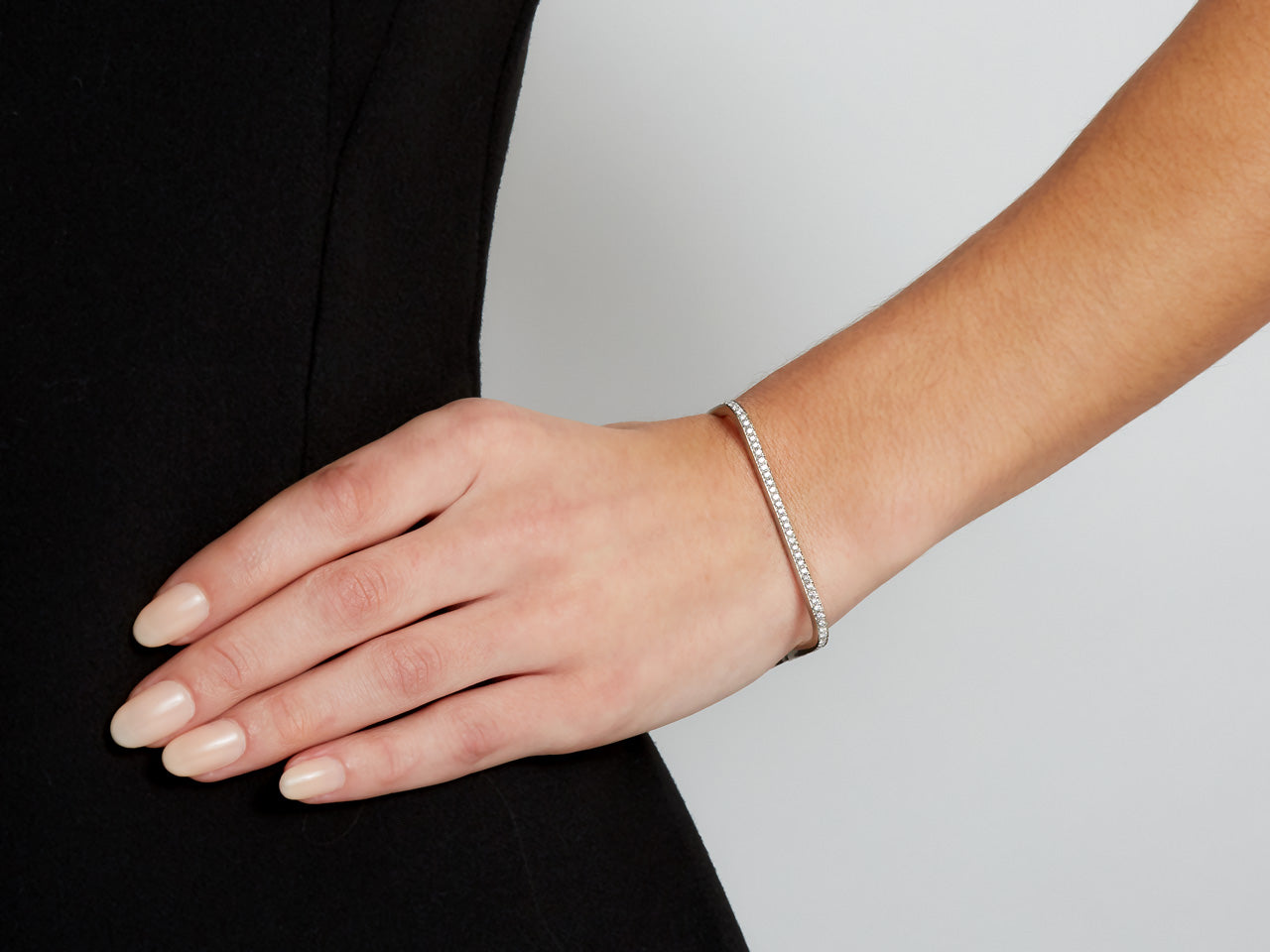 Mimi So 'Piece' Square Bangle in 18K White Gold