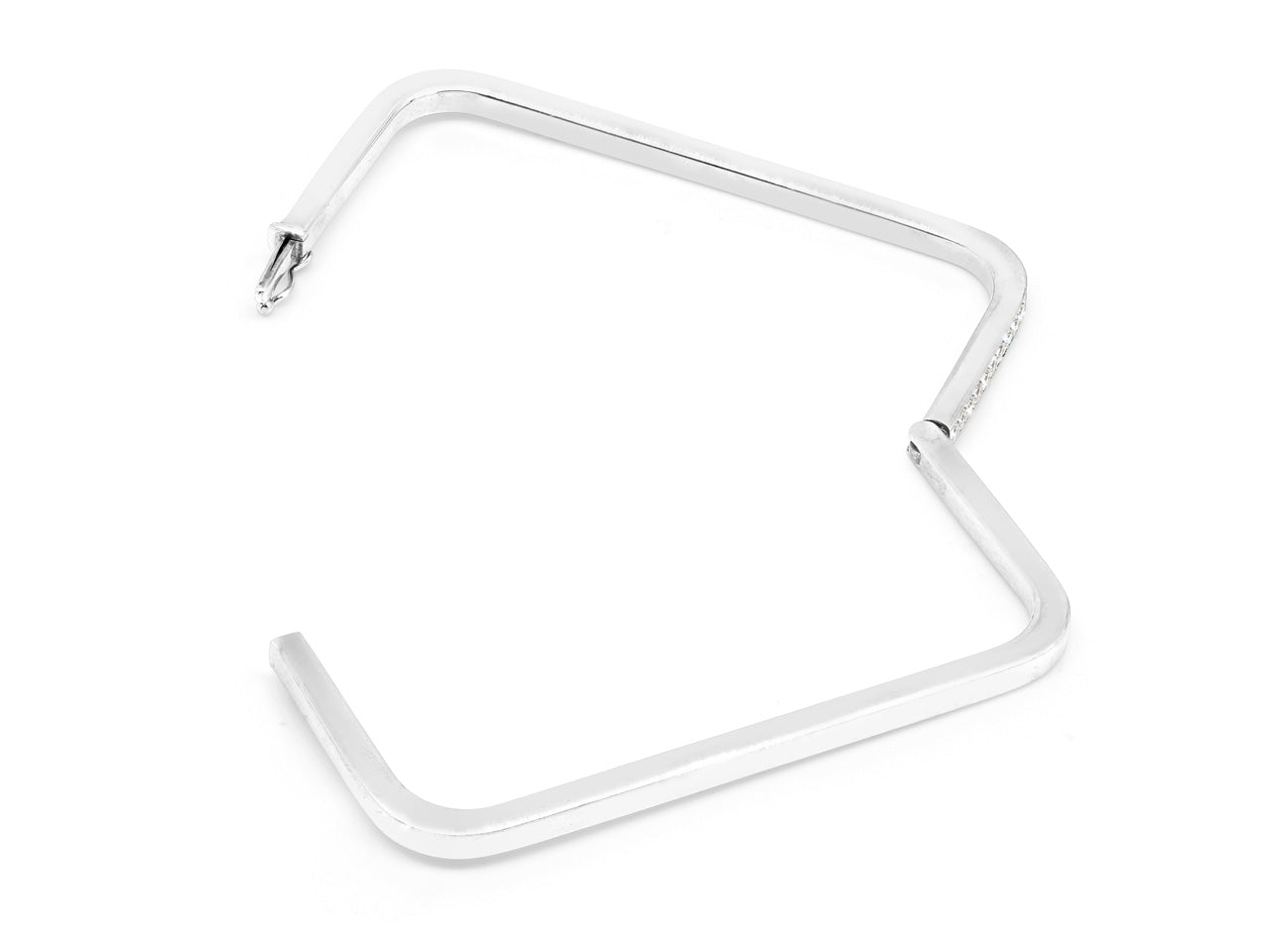 Mimi So 'Piece' Square Bangle in 18K White Gold