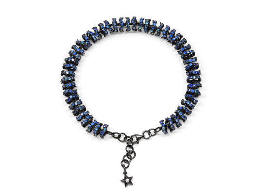 Ofira 'Halo' Sapphire Bracelet in 18K Blackened Gold