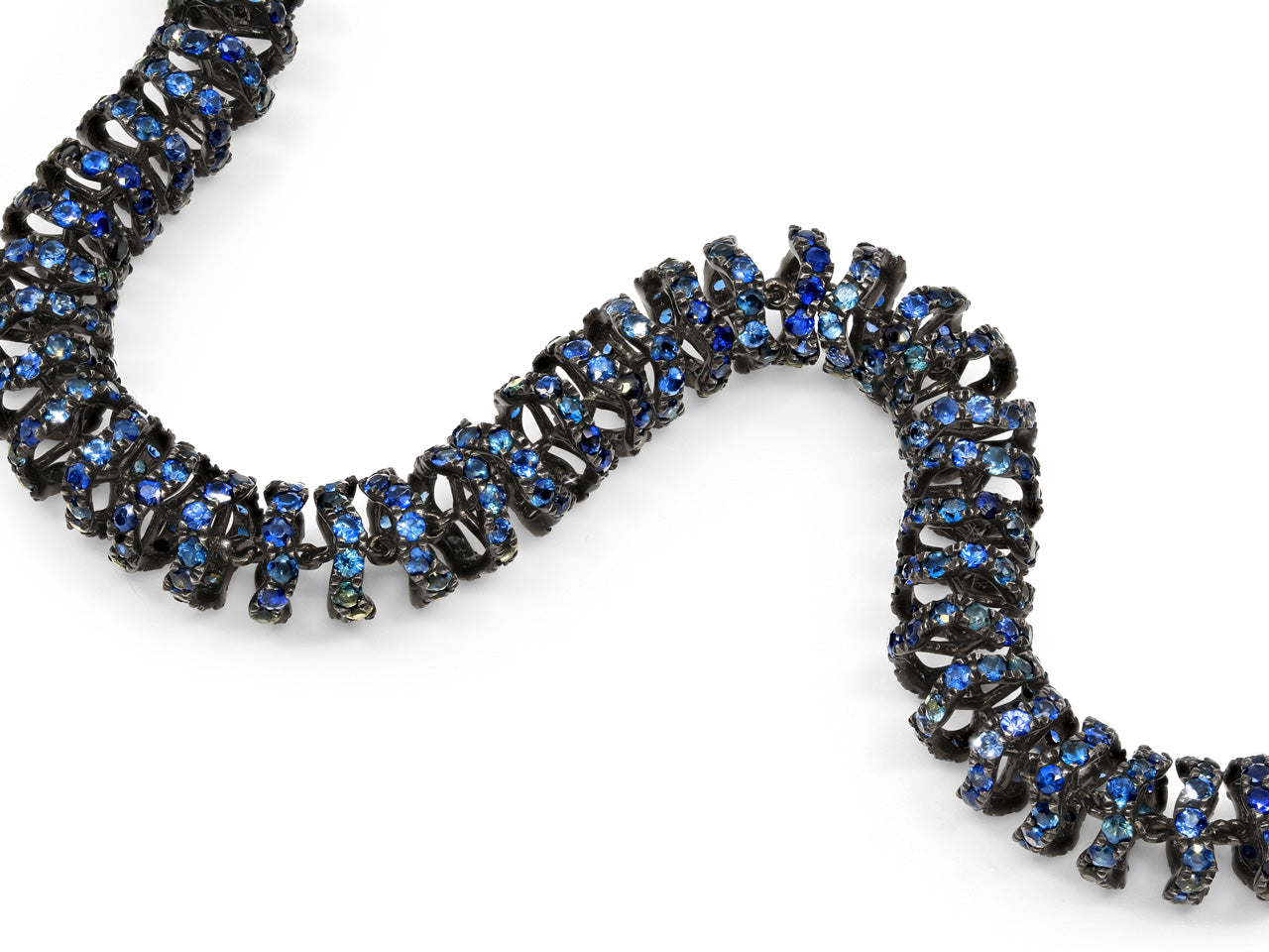 Ofira 'Halo' Sapphire Bracelet in 18K Blackened Gold