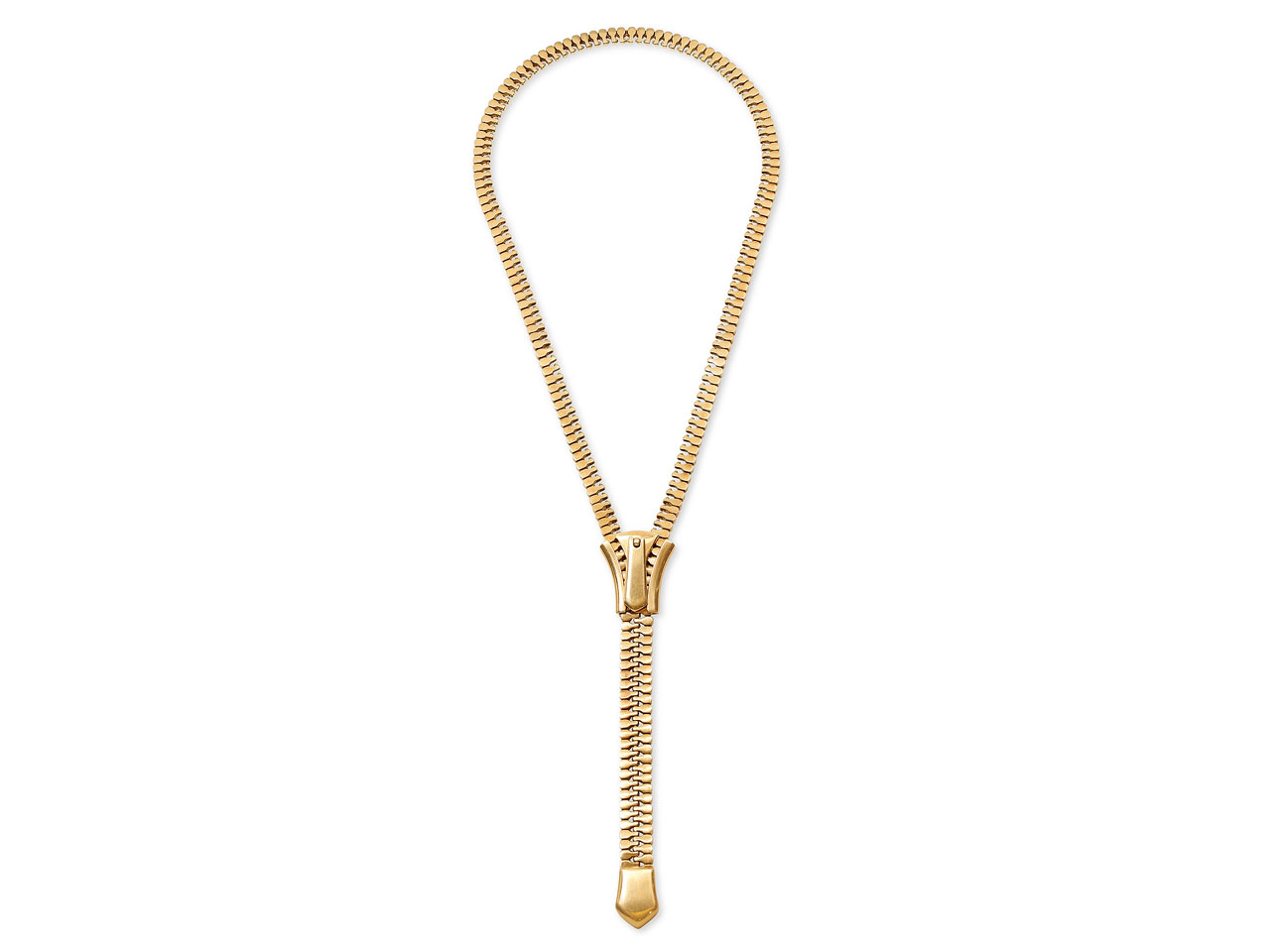 C'est Laudier Zipper Necklace in 18K Gold