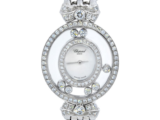 Chopard 'Happy Diamonds Bow Tie' Watch in 18K White Gold