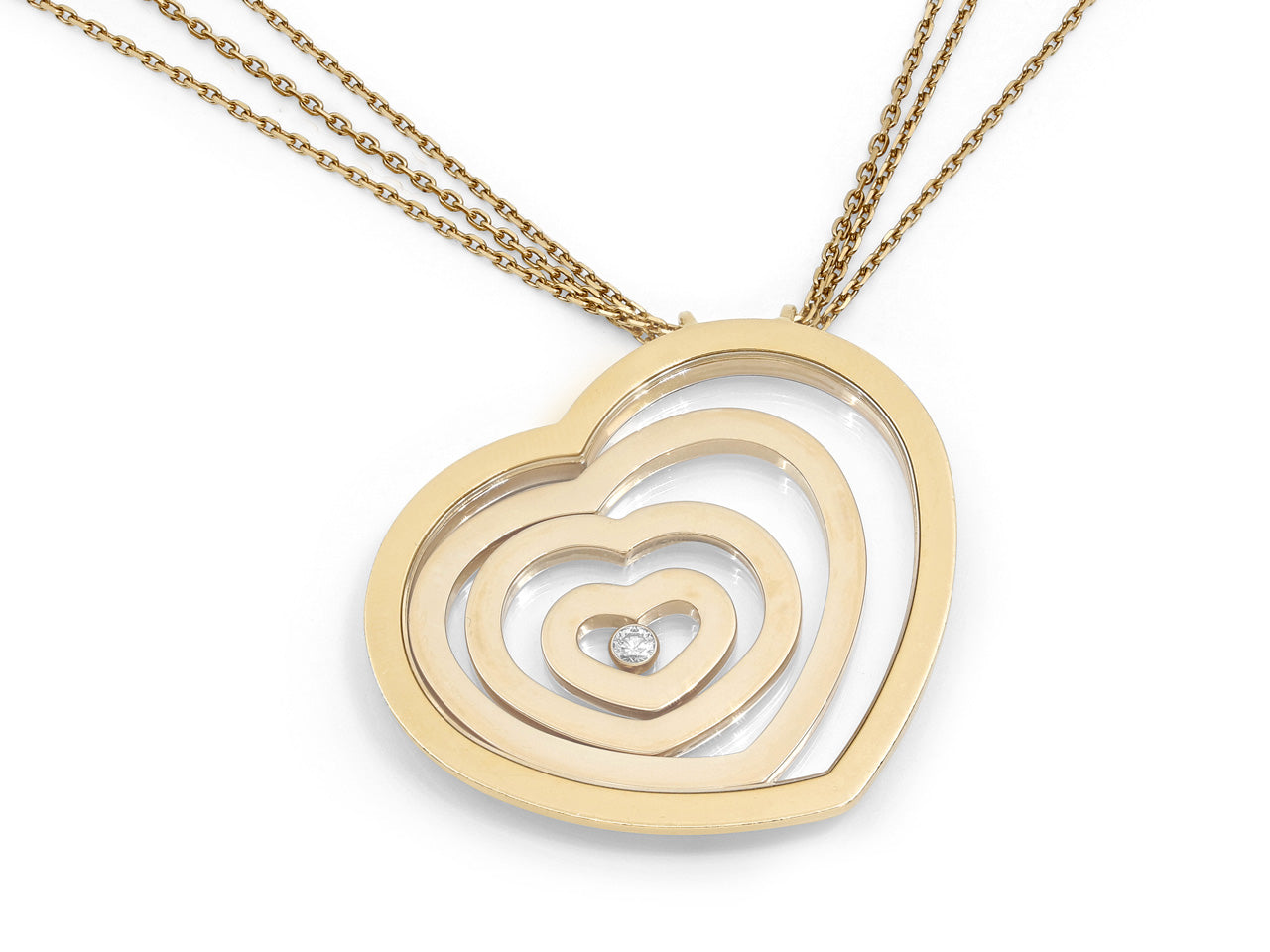 Chopard 'Happy Spirit' Diamond Heart Necklace in 18K Gold