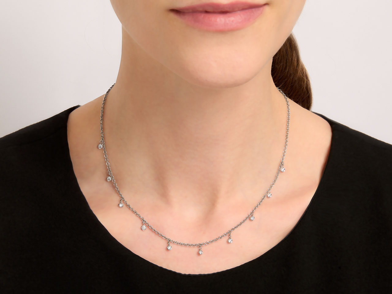 Diamond Necklace in 18K White Gold