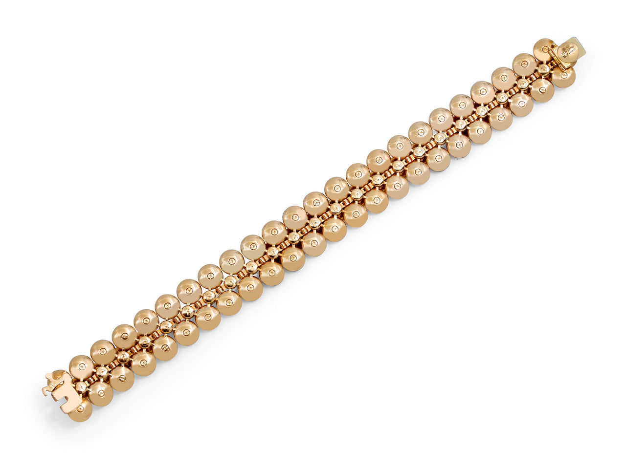 Van Cleef & Arpels 'Bouton d'or' Carnelian, Mother-of-Pearl and Diamond Bracelet in 18K Rose Gold