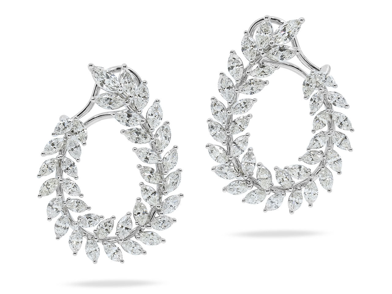 Diamond Wreath Earrings in 18K White Gold