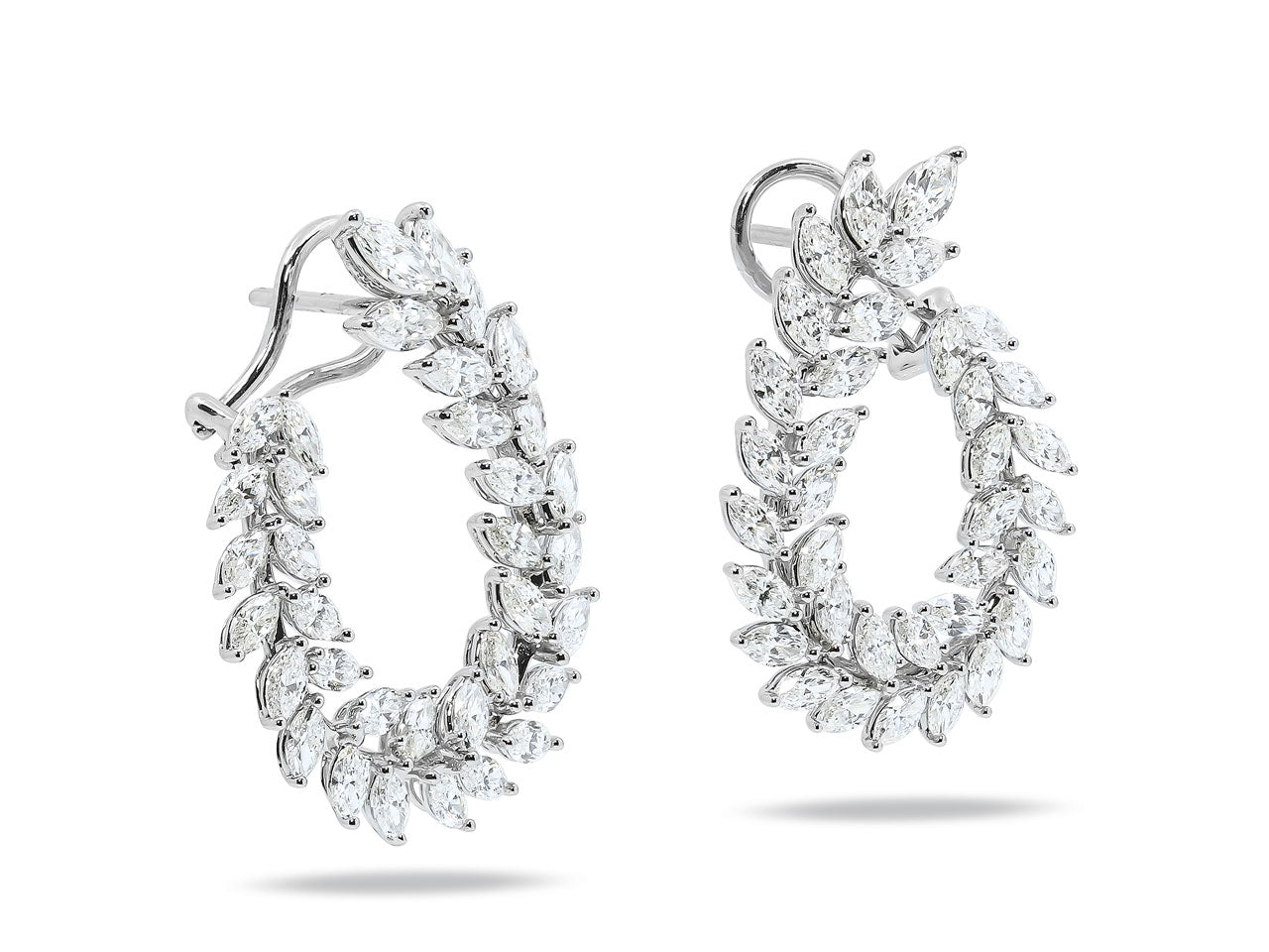 Diamond Wreath Earrings in 18K White Gold