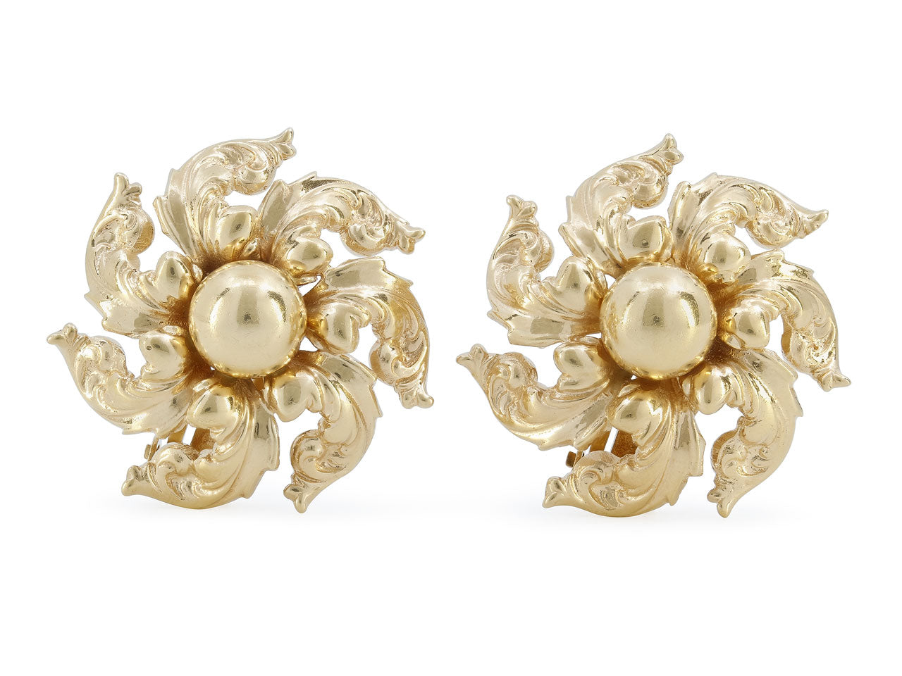 Guglielmo Cini Swirl Earrrings in 14K Gold