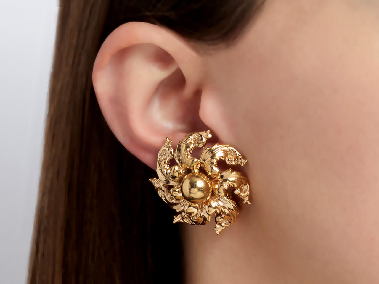 Guglielmo Cini Swirl Earrrings in 14K Gold