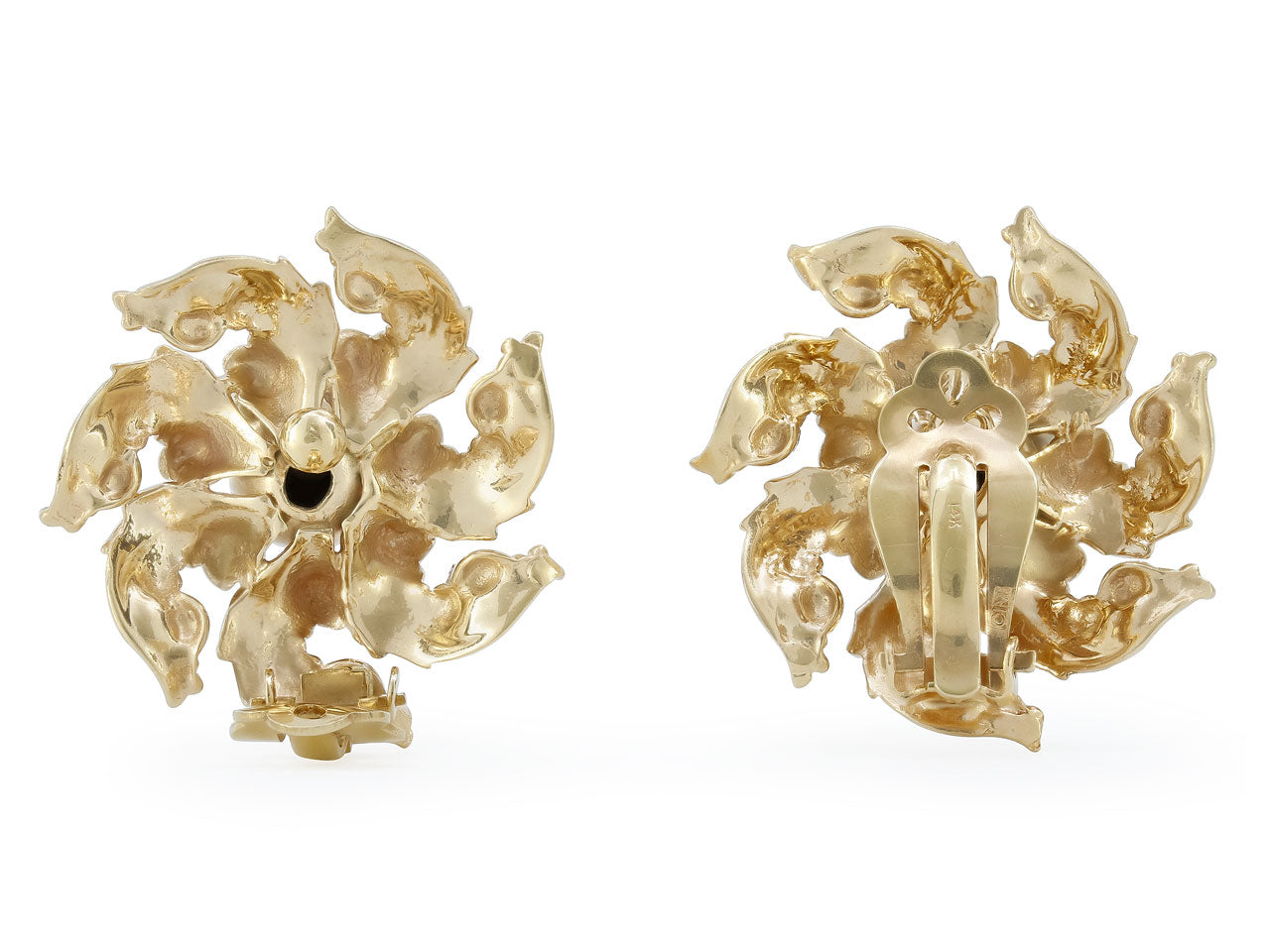 Guglielmo Cini Swirl Earrrings in 14K Gold