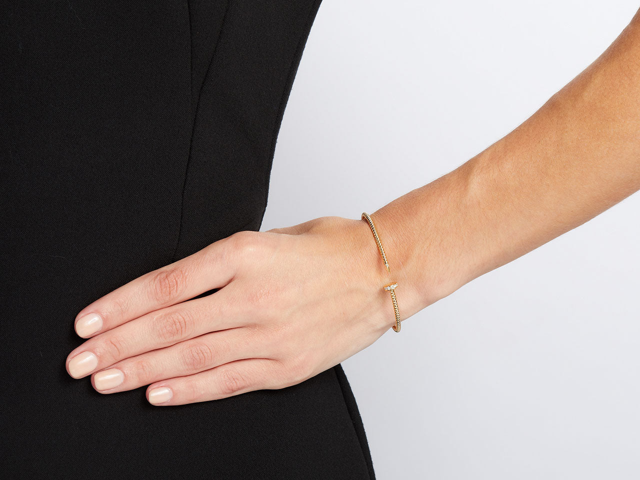 Skinny Tubogas Nail Bracelet in 18K Yellow Gold, by Beladora