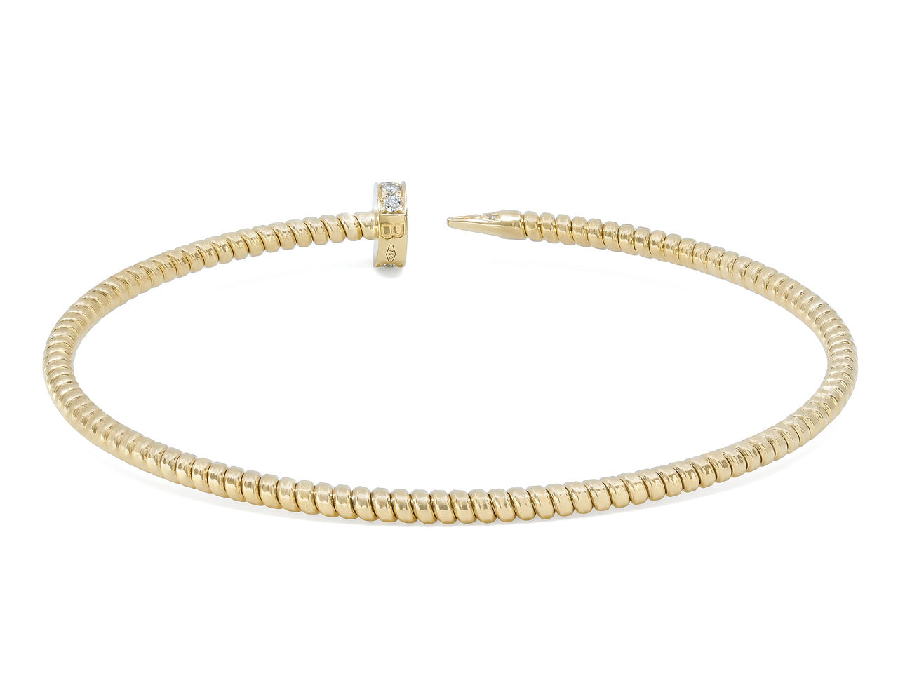 Skinny Tubogas Nail Bracelet in 18K Yellow Gold, by Beladora