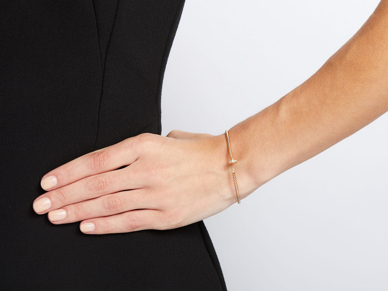 Skinny Tubogas Nail Bracelet in 18K Rose Gold, by Beladora